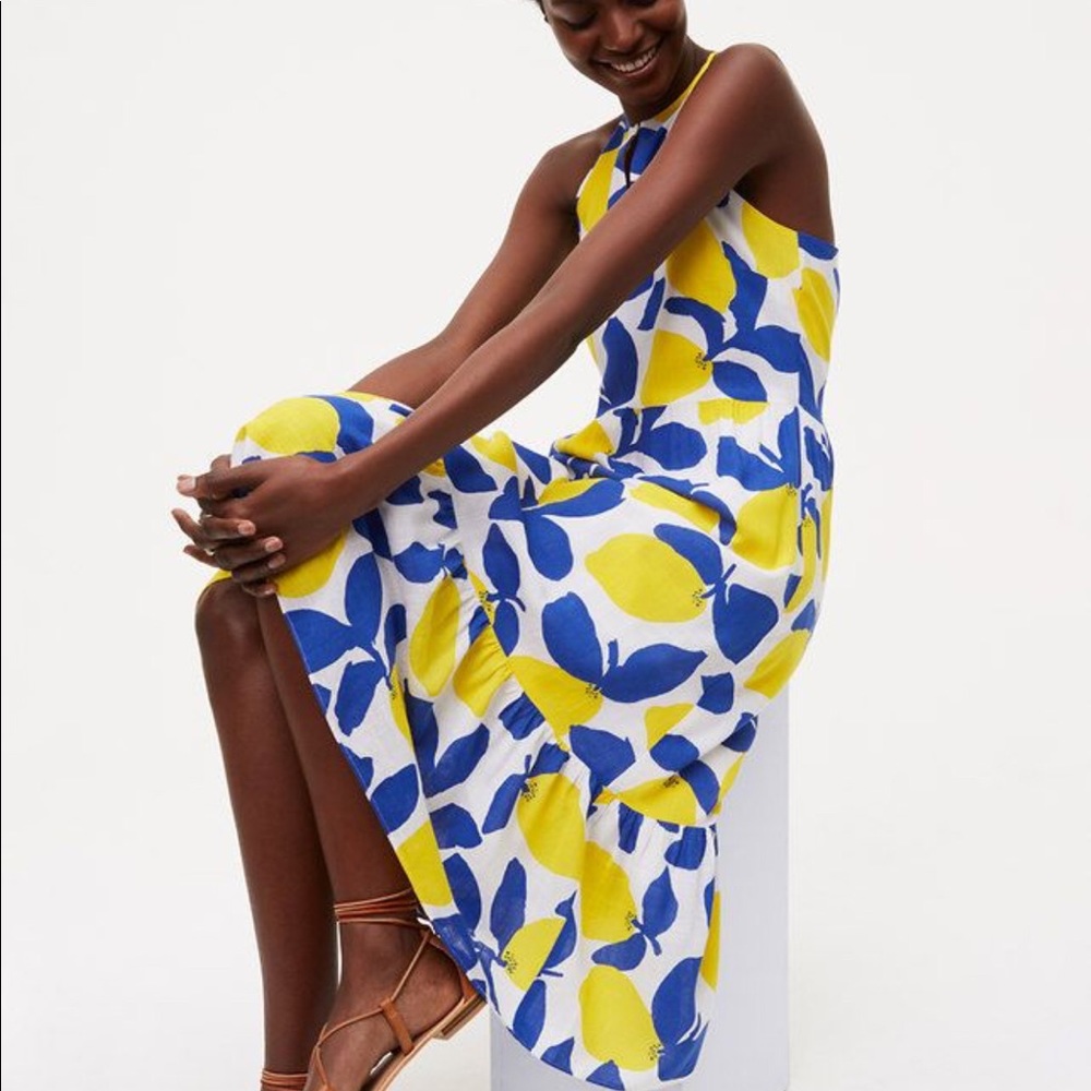 Loft Lemon Halter Dress 🍋